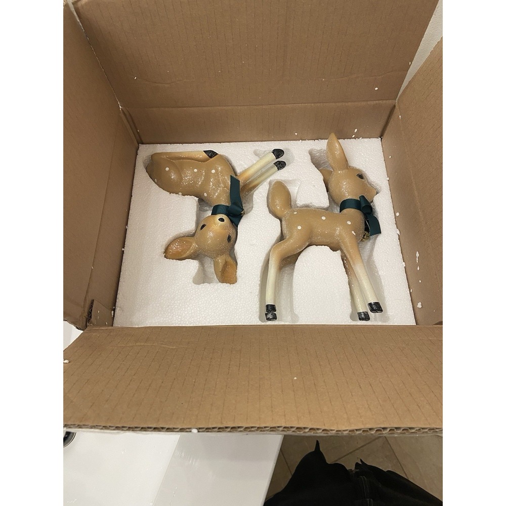 Grandin Road Nostalgic Deer Christmas‎ Figurines Holiday Reindeer Original Box - Picture 16 of 16